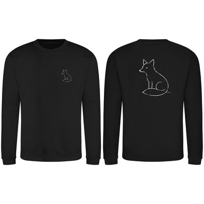 Poised Fox Adult Sweatshirt - Wild Lines Deep Black colour variant image