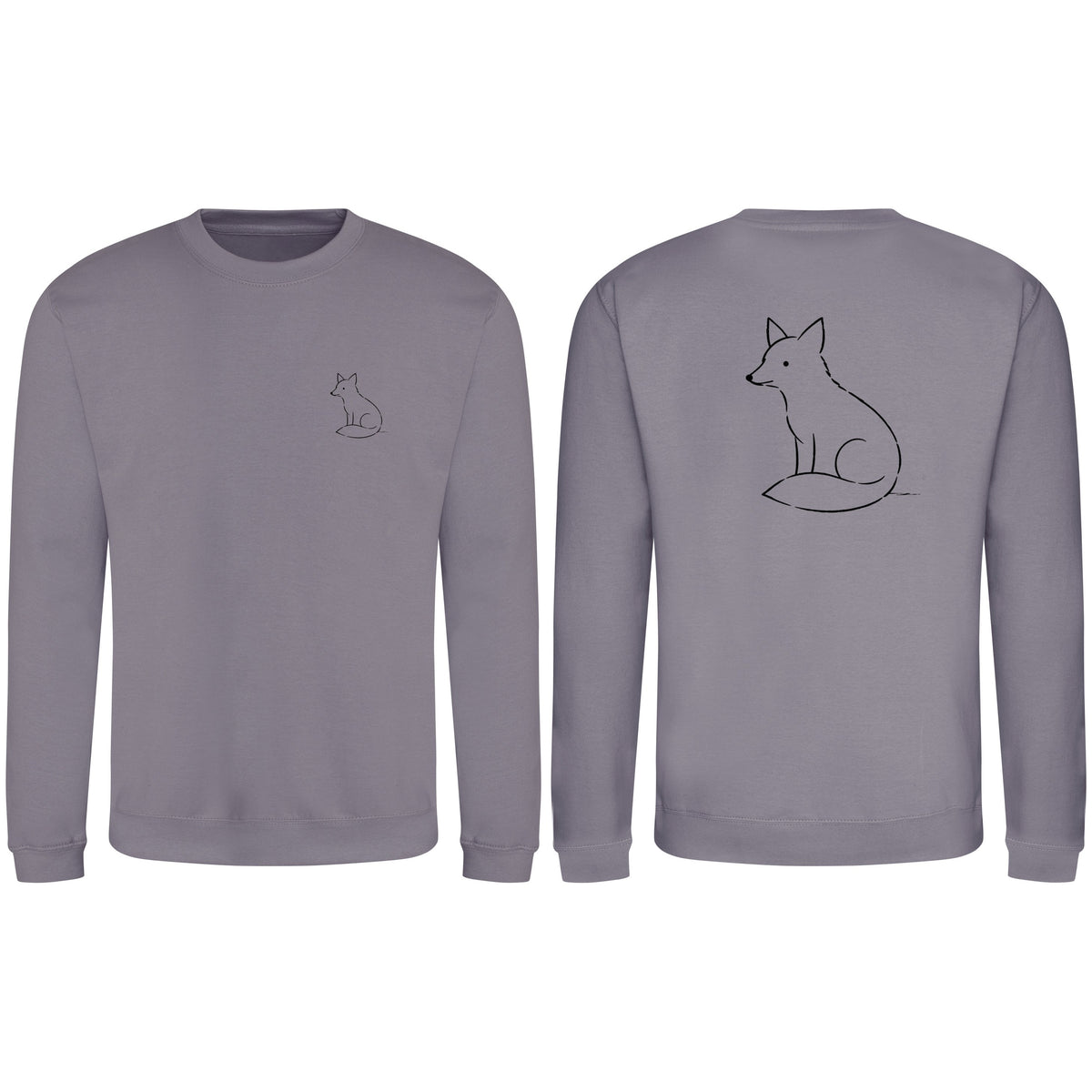 Poised Fox Adult Sweatshirt - Wild Lines Dusty Lilac colour variant image