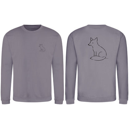 Poised Fox Adult Sweatshirt - Wild Lines Dusty Lilac colour variant image