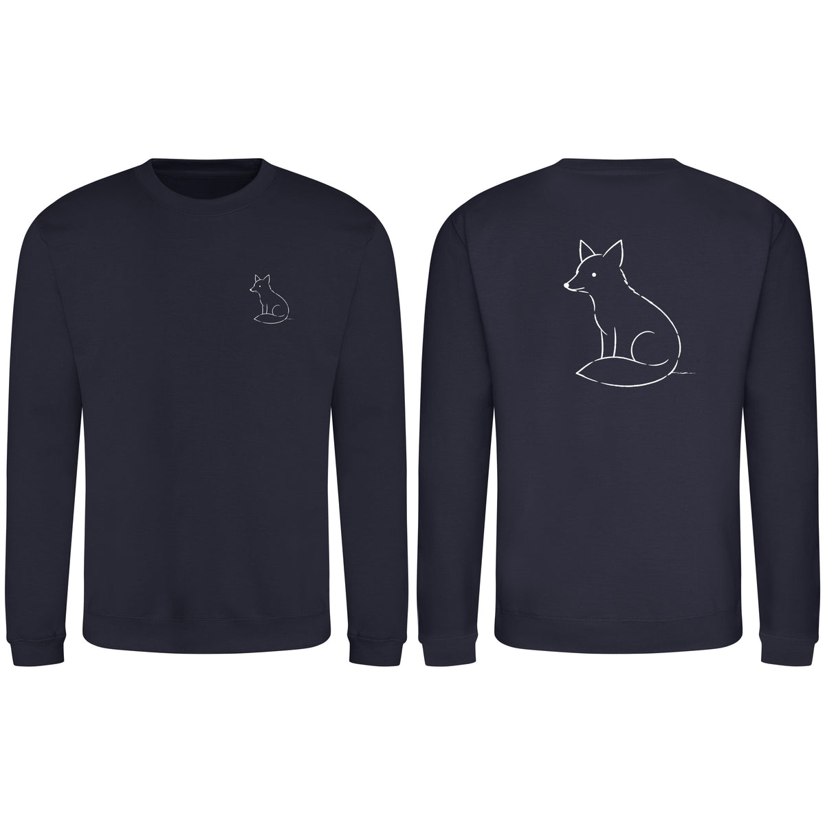 Poised Fox Adult Sweatshirt - Wild Lines French Navy colour variant image