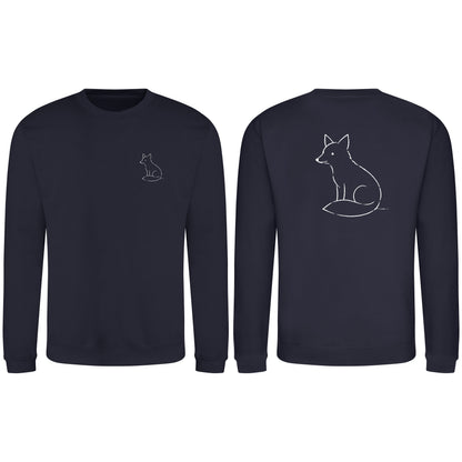 Poised Fox Adult Sweatshirt - Wild Lines French Navy colour variant image