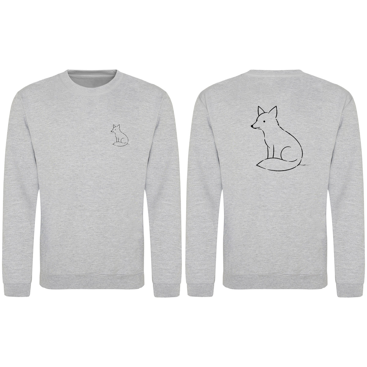 Poised Fox Adult Sweatshirt - Wild Lines Heather Grey colour variant image