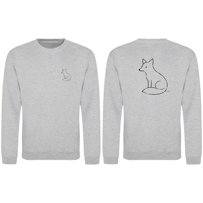 Poised Fox Adult Sweatshirt - Wild Lines Heather Grey colour variant image