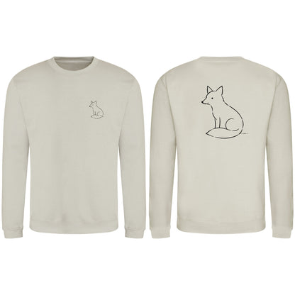 Poised Fox Adult Sweatshirt - Wild Lines Natural Stone colour variant image