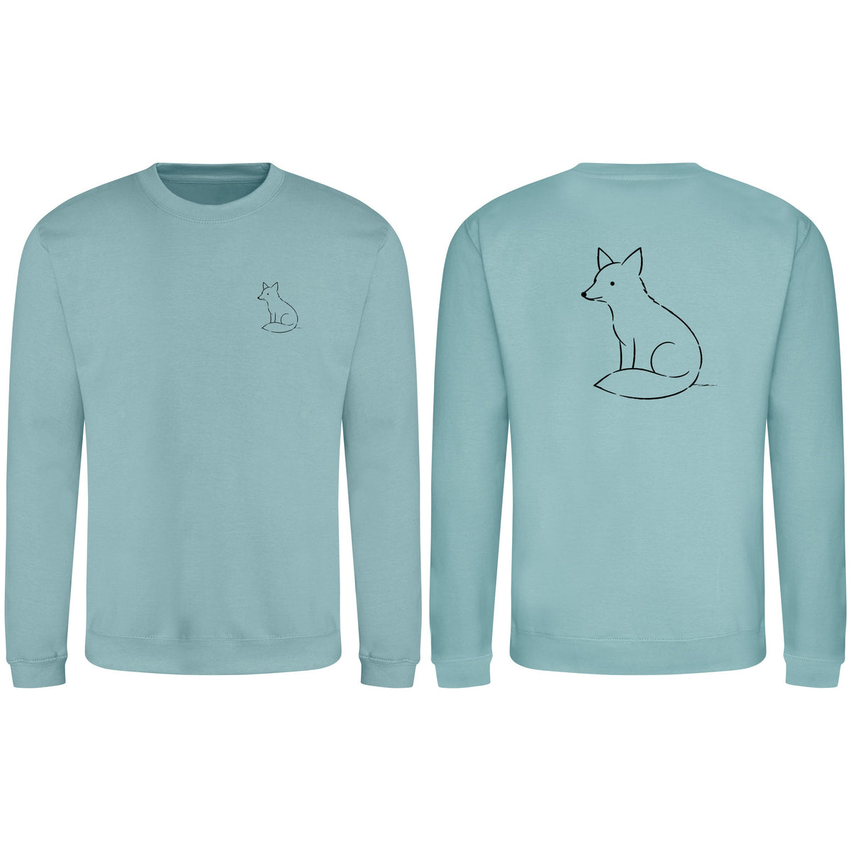 Poised Fox Adult Sweatshirt - Wild Lines Seafoam colour variant image
