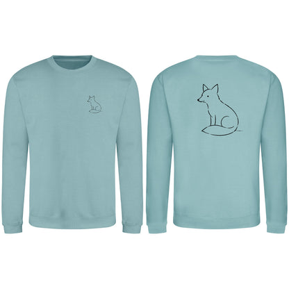 Poised Fox Adult Sweatshirt - Wild Lines Seafoam colour variant image
