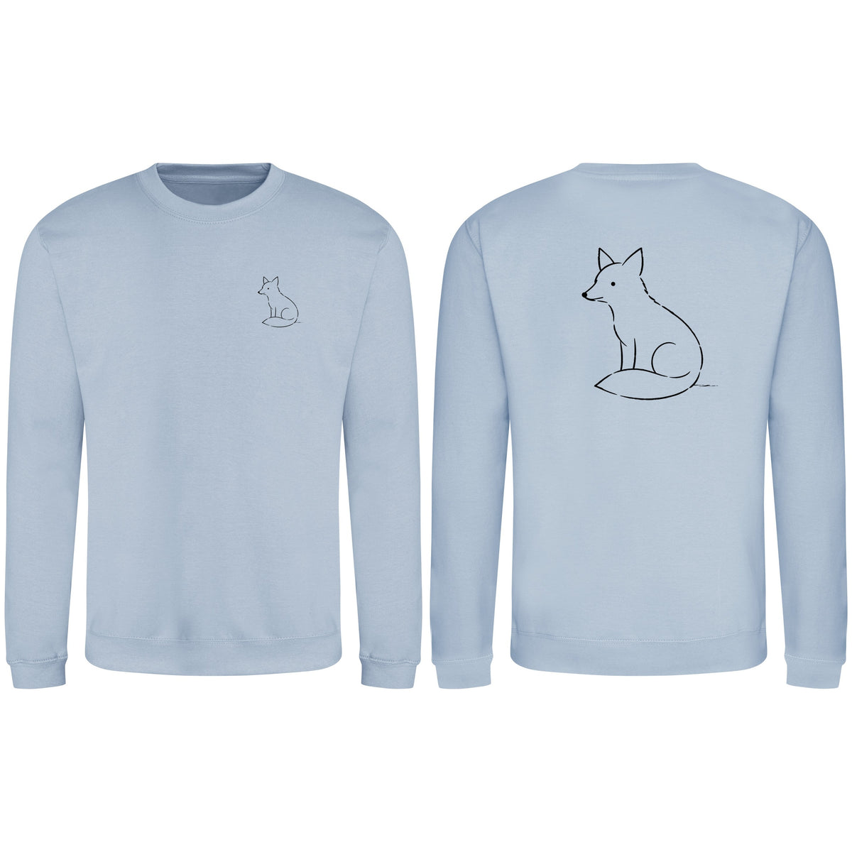 Poised Fox Adult Sweatshirt - Wild Lines Sky Blue colour variant image