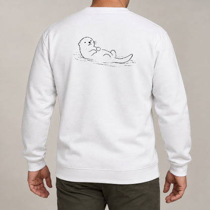 Floating Otter Adult Sweatshirt - Wild Lines lead image