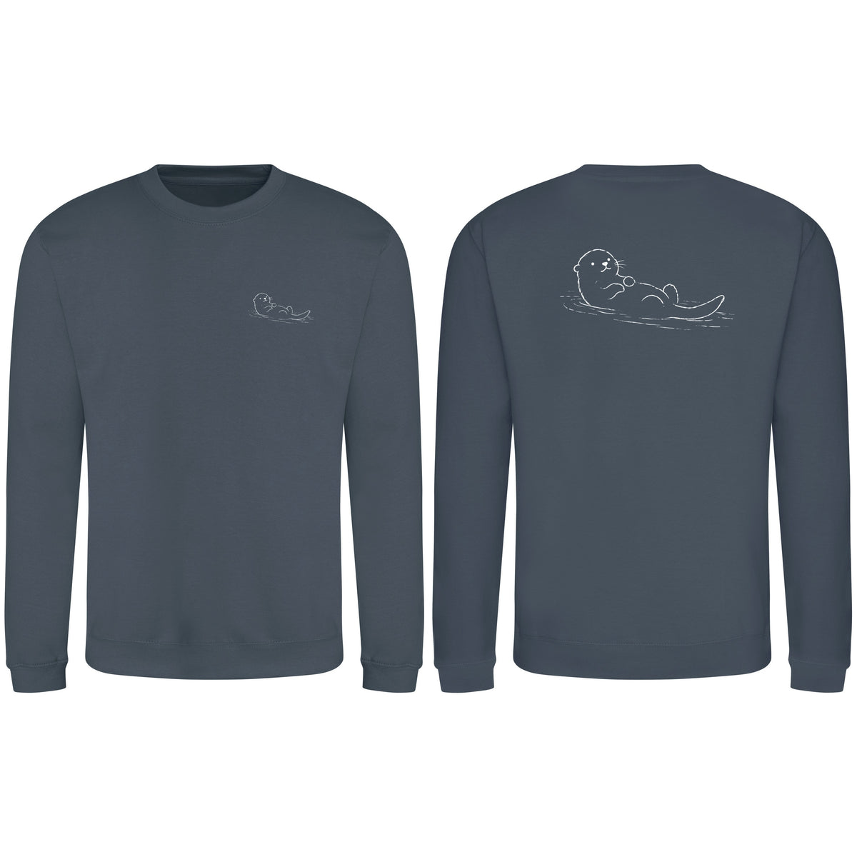Floating Otter Adult Sweatshirt - Wild Lines Airforce Blue colour variant image