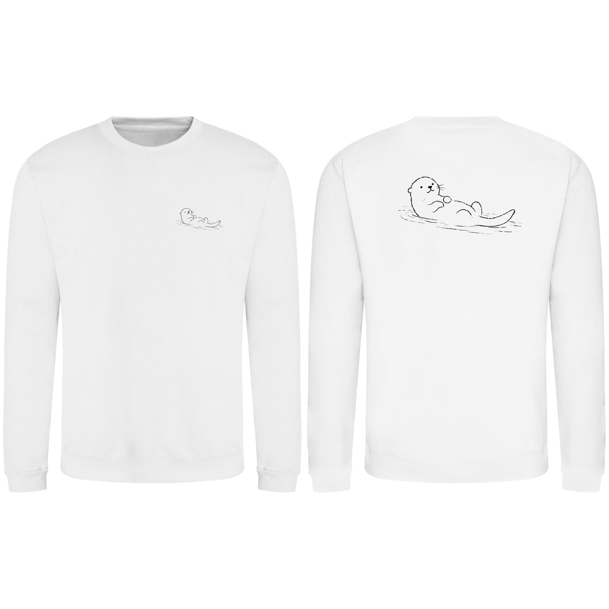 Floating Otter Adult Sweatshirt - Wild Lines Arctic White colour variant image