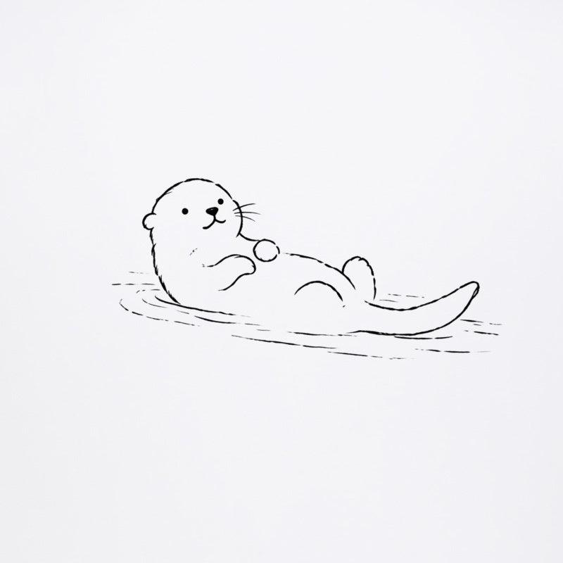 Floating Otter Adult Sweatshirt - Wild Lines gallery image 2