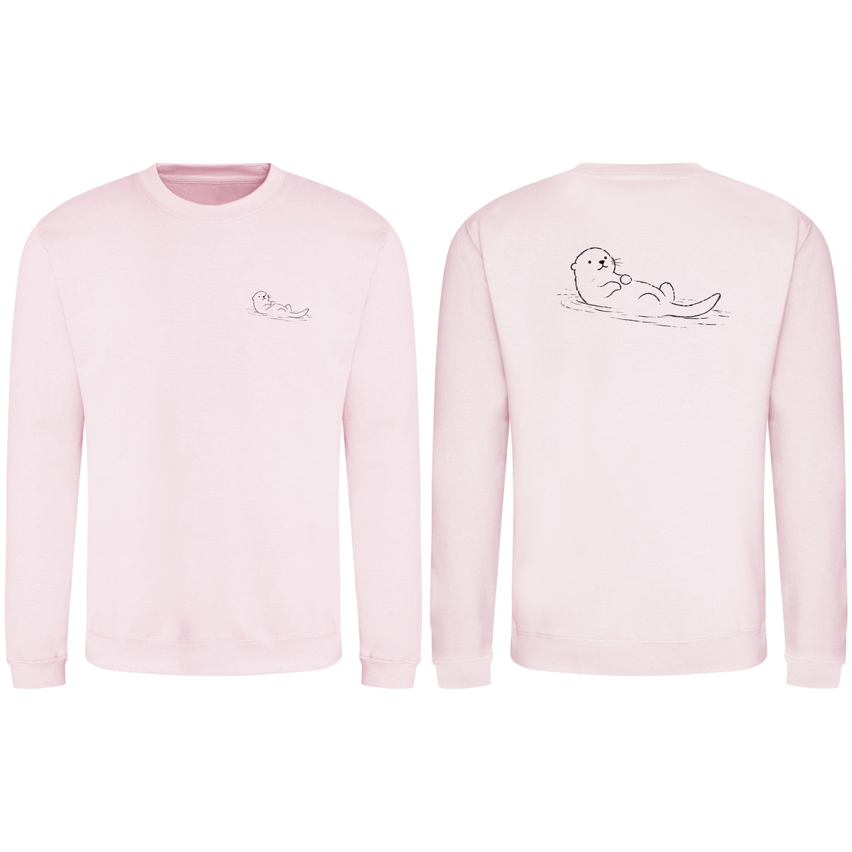Floating Otter Adult Sweatshirt - Wild Lines Baby Pink colour variant image