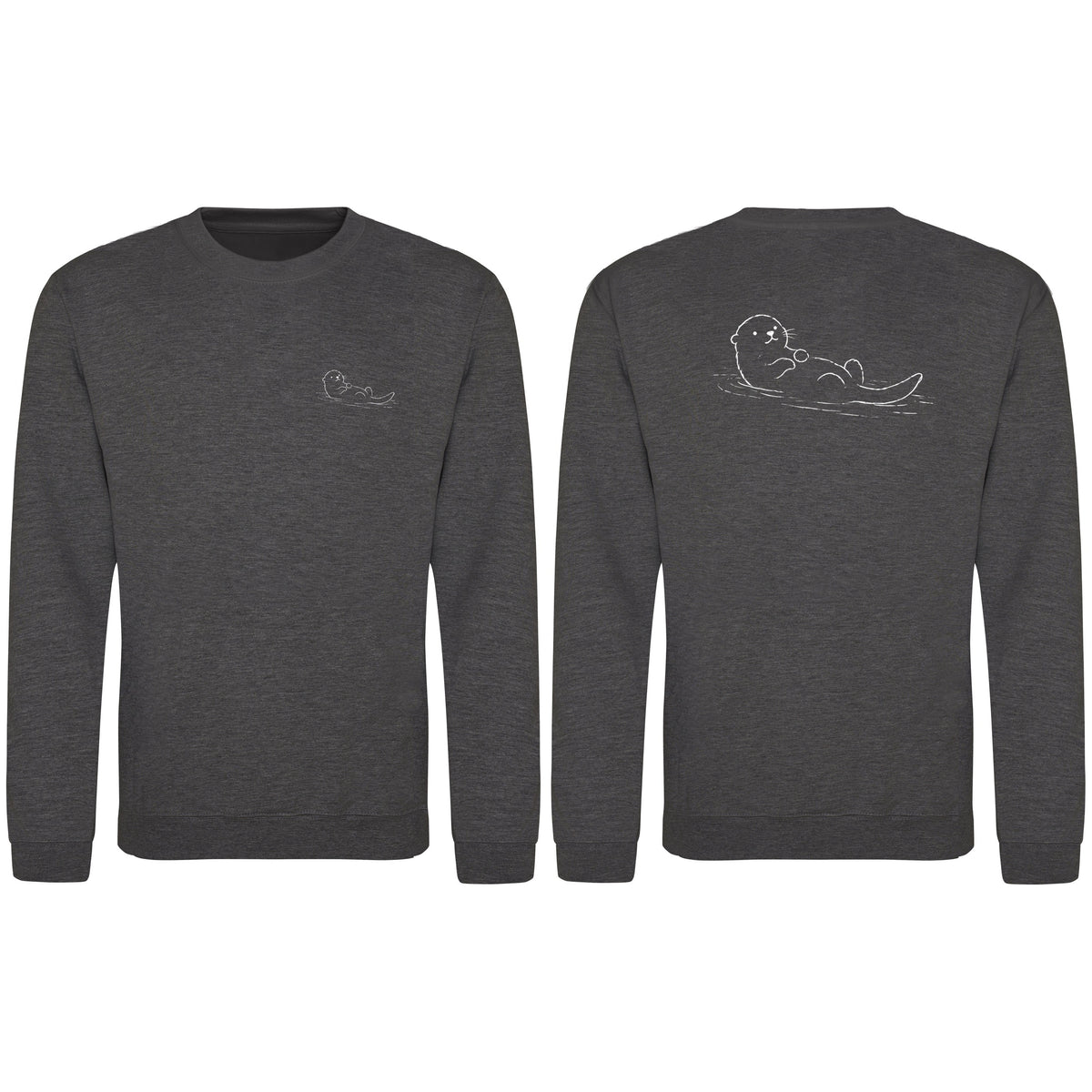 Floating Otter Adult Sweatshirt - Wild Lines Charcoal colour variant image