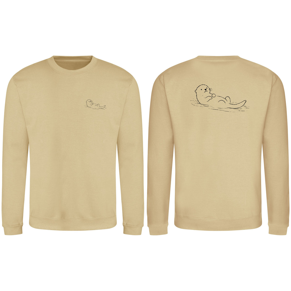 Floating Otter Adult Sweatshirt - Wild Lines Desert Sand colour variant image
