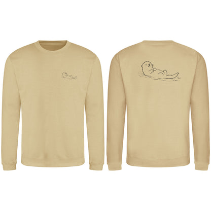 Floating Otter Adult Sweatshirt - Wild Lines Desert Sand colour variant image