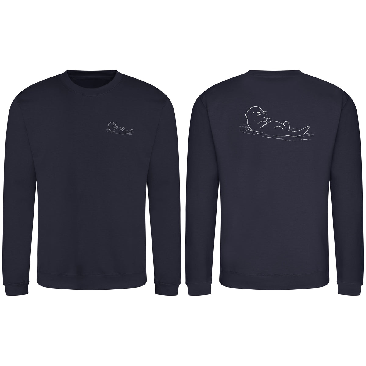 Floating Otter Adult Sweatshirt - Wild Lines French Navy colour variant image