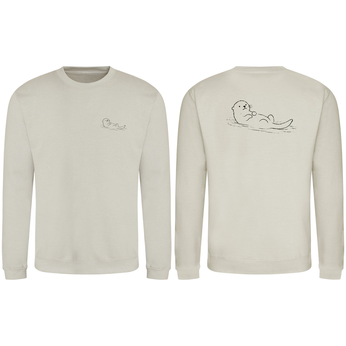 Floating Otter Adult Sweatshirt - Wild Lines Natural Stone colour variant image