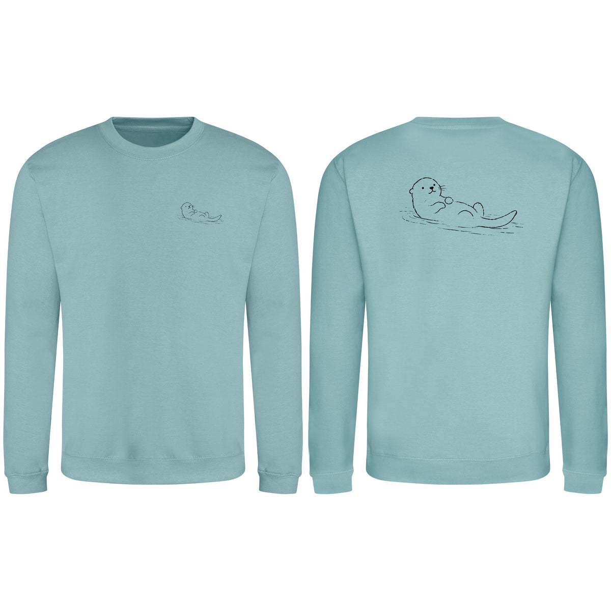 Floating Otter Adult Sweatshirt - Wild Lines Seafoam colour variant image