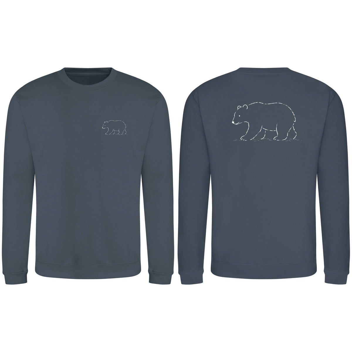 Roaming Bear Adult Sweatshirt - Wild Lines Airforce Blue colour variant image