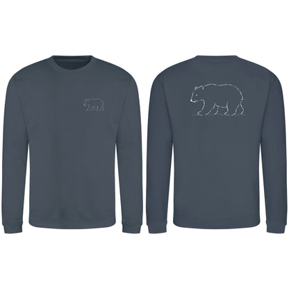Roaming Bear Adult Sweatshirt - Wild Lines Airforce Blue colour variant image
