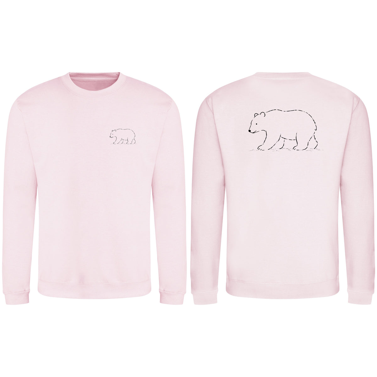 Roaming Bear Adult Sweatshirt - Wild Lines Baby Pink colour variant image