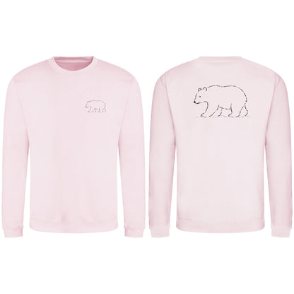 Roaming Bear Adult Sweatshirt - Wild Lines Baby Pink colour variant image