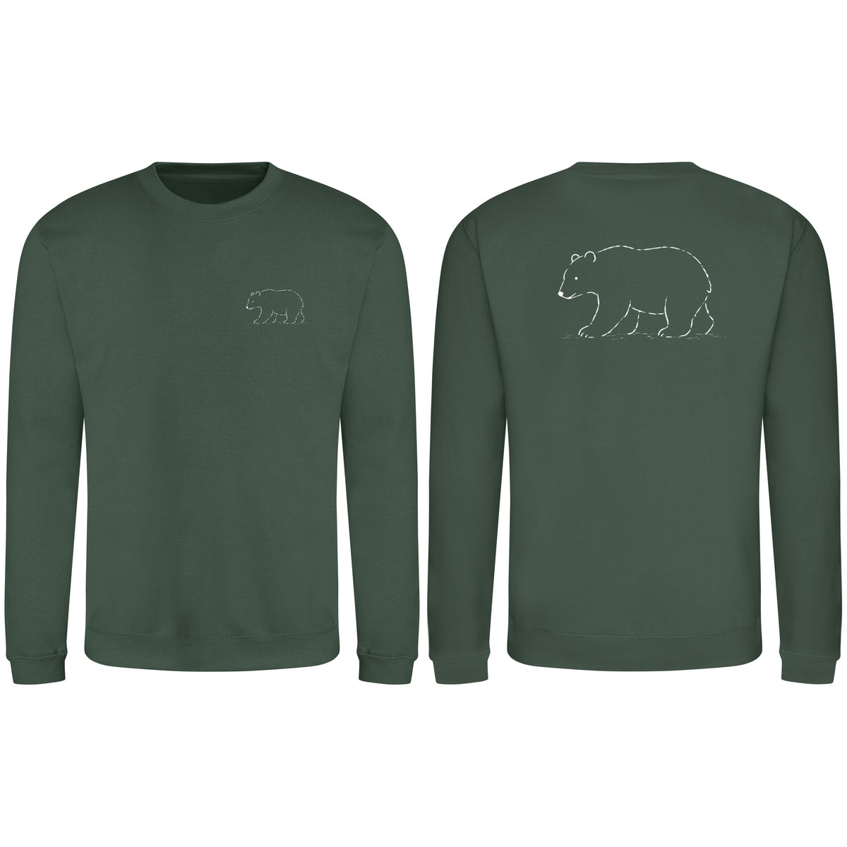 Roaming Bear Adult Sweatshirt - Wild Lines Bottle Green colour variant image