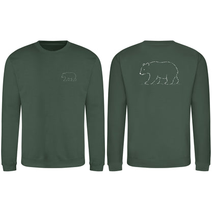 Roaming Bear Adult Sweatshirt - Wild Lines Bottle Green colour variant image