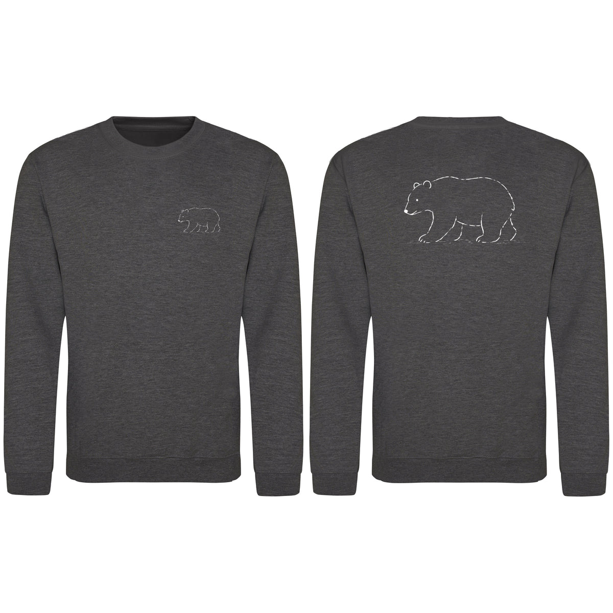 Roaming Bear Adult Sweatshirt - Wild Lines Charcoal colour variant image
