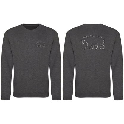 Roaming Bear Adult Sweatshirt - Wild Lines Charcoal colour variant image