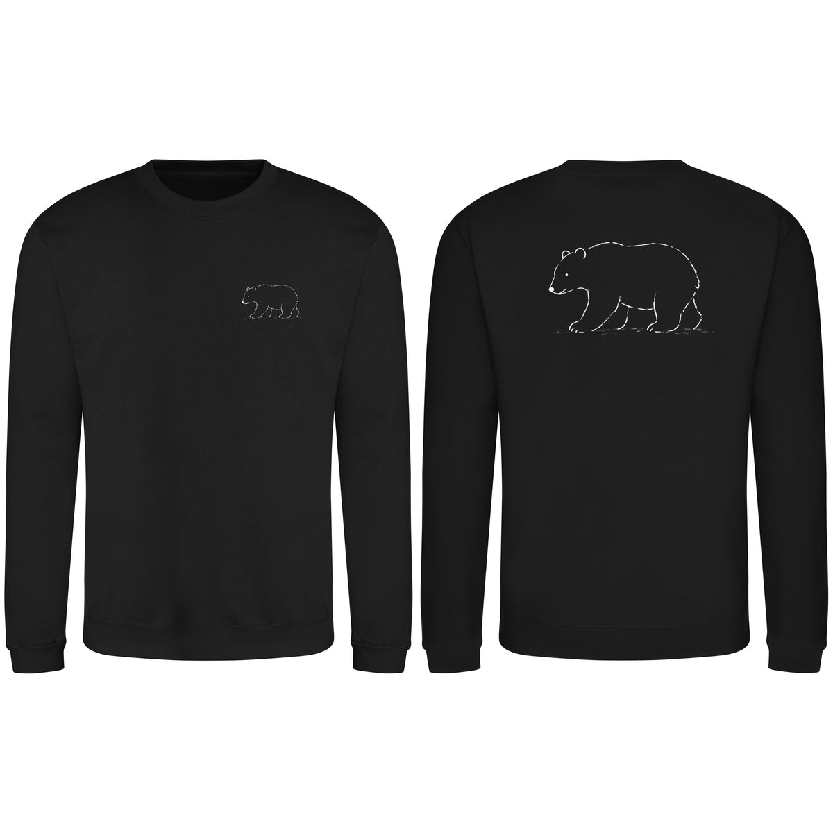 Roaming Bear Adult Sweatshirt - Wild Lines Deep Black colour variant image