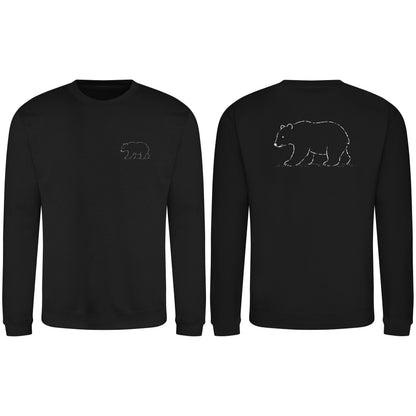 Roaming Bear Adult Sweatshirt - Wild Lines Deep Black colour variant image