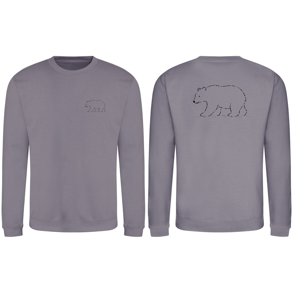 Roaming Bear Adult Sweatshirt - Wild Lines Dusty Lilac colour variant image