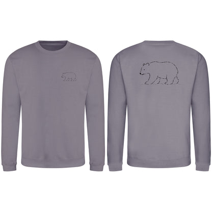 Roaming Bear Adult Sweatshirt - Wild Lines Dusty Lilac colour variant image