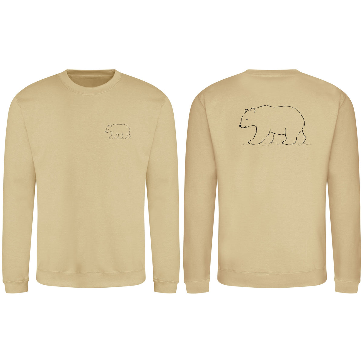 Roaming Bear Adult Sweatshirt - Wild Lines Desert Sand colour variant image