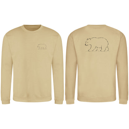 Roaming Bear Adult Sweatshirt - Wild Lines Desert Sand colour variant image