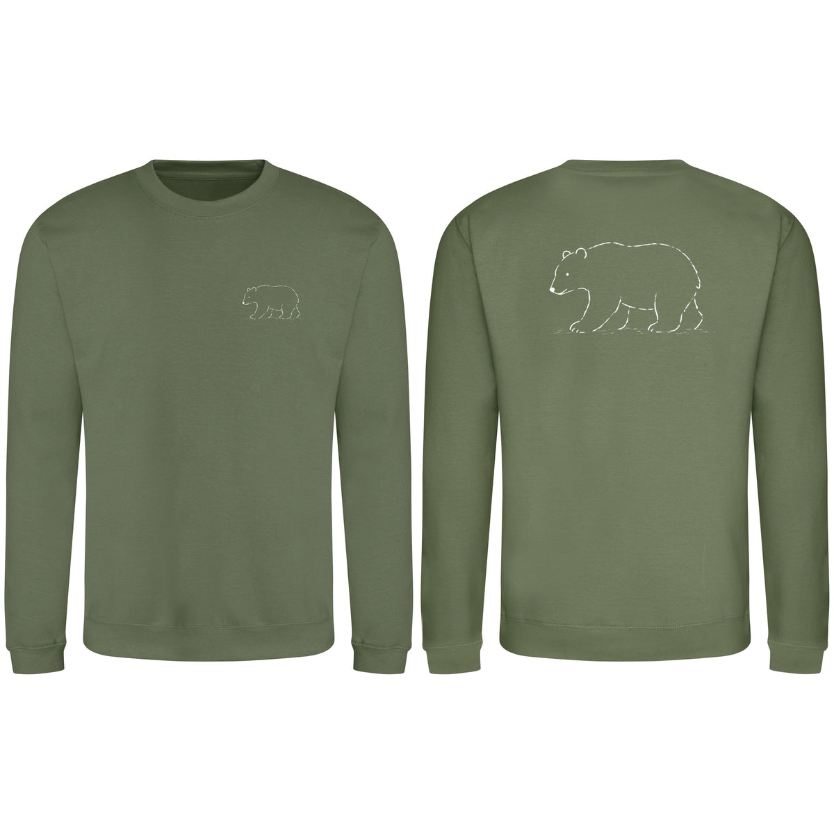 Roaming Bear Adult Sweatshirt - Wild Lines Earthy Green colour variant image
