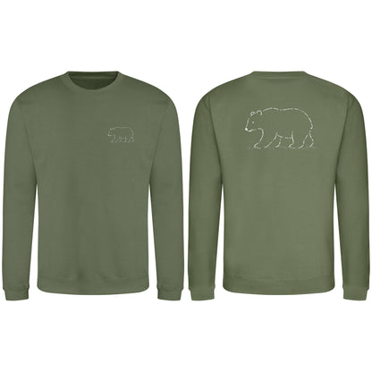 Roaming Bear Adult Sweatshirt - Wild Lines Earthy Green colour variant image