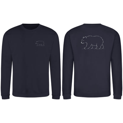 Roaming Bear Adult Sweatshirt - Wild Lines French Navy colour variant image