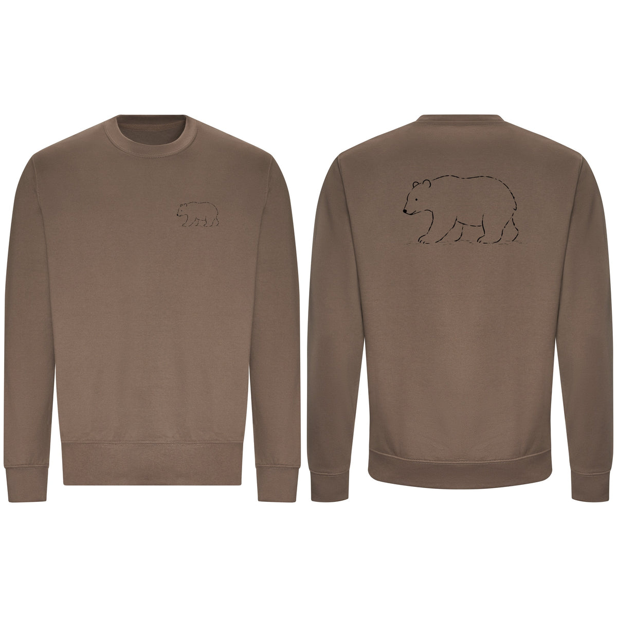 Roaming Bear Adult Sweatshirt - Wild Lines Mocha Brown colour variant image
