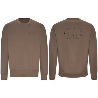 Roaming Bear Adult Sweatshirt - Wild Lines Mocha Brown colour variant image