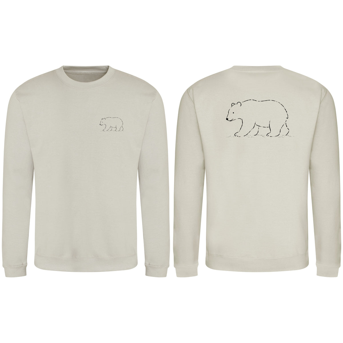 Roaming Bear Adult Sweatshirt - Wild Lines Natural Stone colour variant image