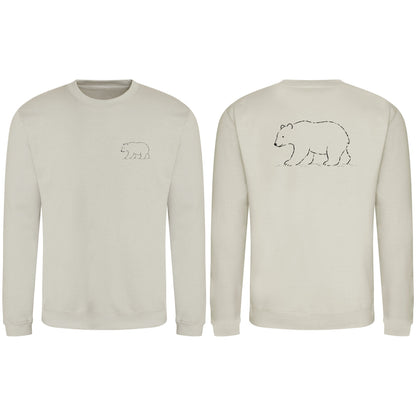 Roaming Bear Adult Sweatshirt - Wild Lines Natural Stone colour variant image