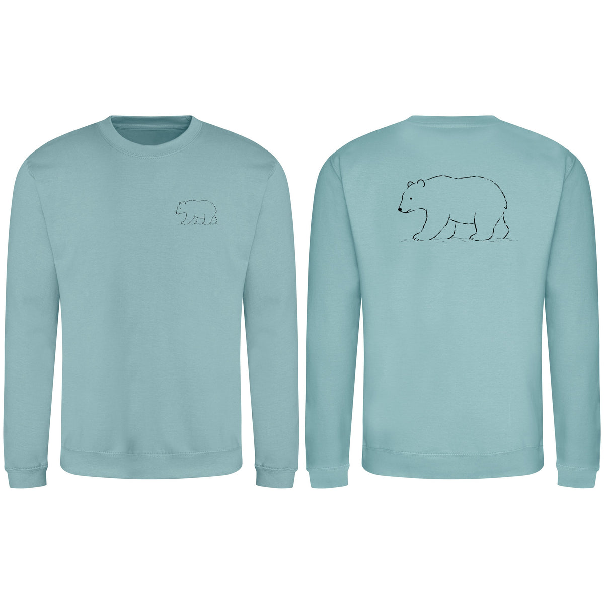Roaming Bear Adult Sweatshirt - Wild Lines Seafoam colour variant image