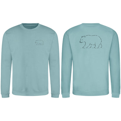 Roaming Bear Adult Sweatshirt - Wild Lines Seafoam colour variant image