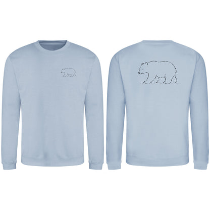 Roaming Bear Adult Sweatshirt - Wild Lines Sky Blue colour variant image
