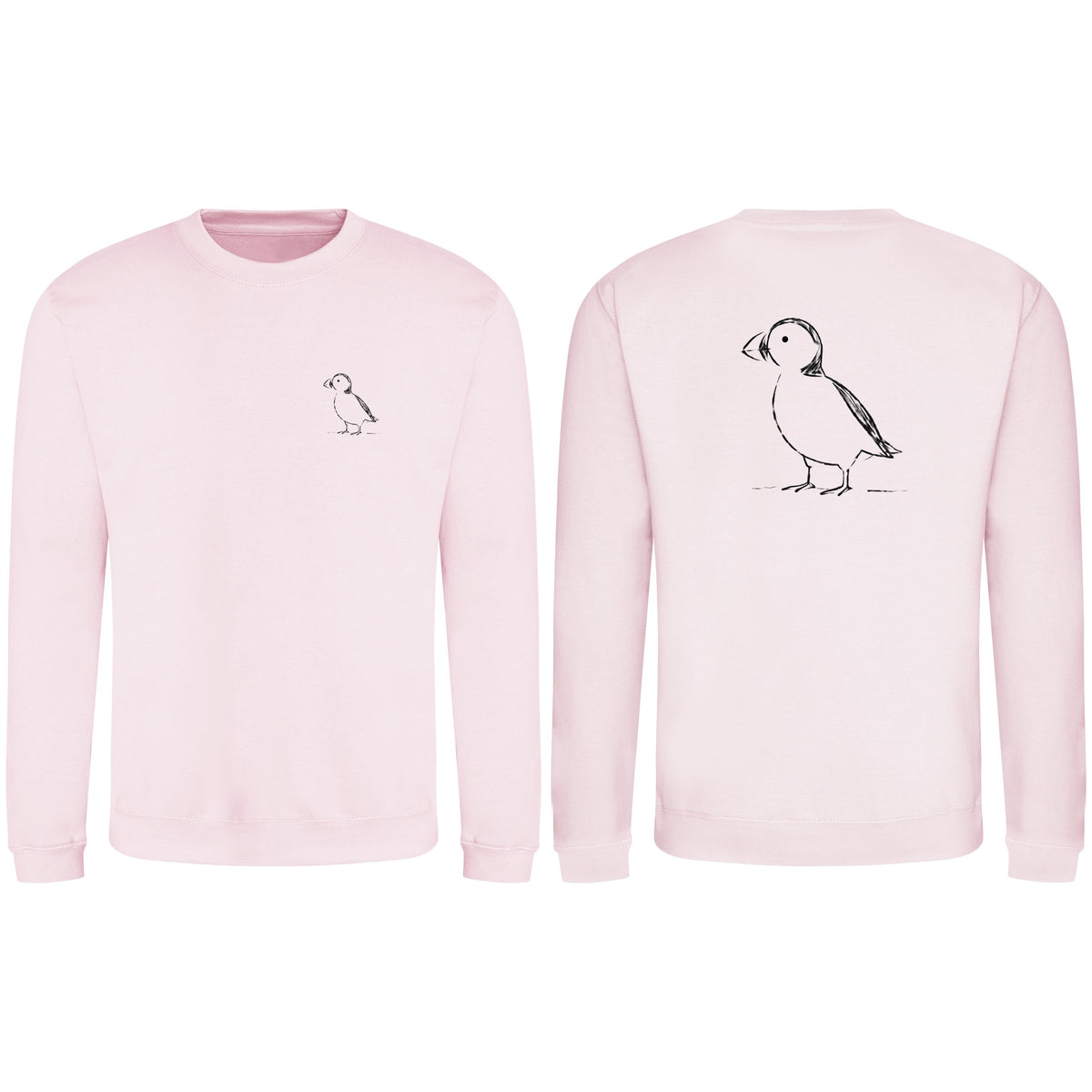 Proud Puffin Adult Sweatshirt - Wild Lines Baby Pink colour variant image