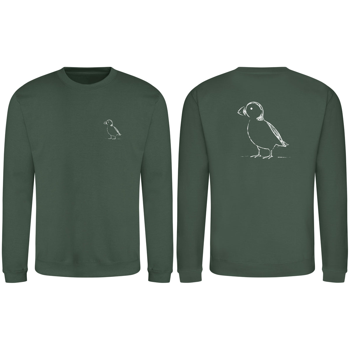 Proud Puffin Adult Sweatshirt - Wild Lines Bottle Green colour variant image