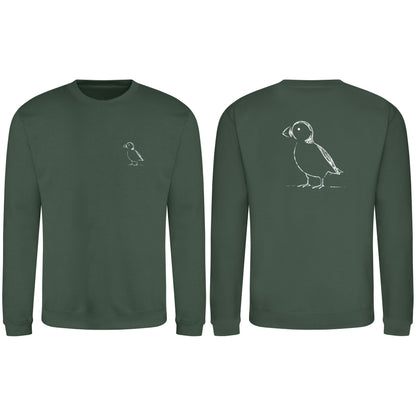 Proud Puffin Adult Sweatshirt - Wild Lines Bottle Green colour variant image