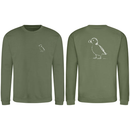 Proud Puffin Adult Sweatshirt - Wild Lines Earthy Green colour variant image